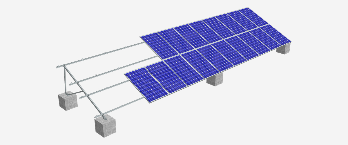 無底梁雙排太陽能三角支架系統(tǒng) RMIV-2